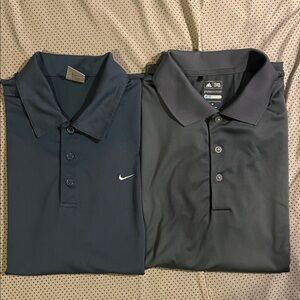 Nike Men’s Navy and adidas Polo Shirts Duo